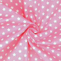 100% Baumwollstoff Meterware Popeline Sterne 1cm Rosa, ab 0,5 Meter 100% Baumwollstoff Meterware Popeline Sterne 1cm Rosa, ab 0,5 Meter