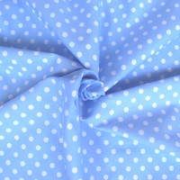 100% Baumwollstoff Meterware Popeline Punkte 8mm Hellblau, ab 0,5 Meter 100% Baumwollstoff Meterware Popeline Punkte 8mm Hellblau, ab 0,5 Meter