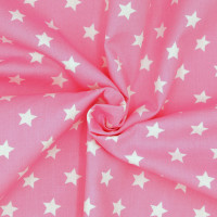 100% Baumwollstoff Meterware Popeline Sterne 2cm Rosa, ab 0,5 Meter 100% Baumwollstoff Meterware Popeline Sterne 2cm Rosa, ab 0,5 Meter