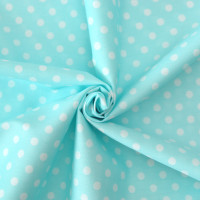 100% Baumwollstoff Meterware Popeline Punkte 8mm groß Mint, ab 0,5 Meter 100% Baumwollstoff Meterware Popeline Punkte 8mm groß Mint, ab 0,5 Meter