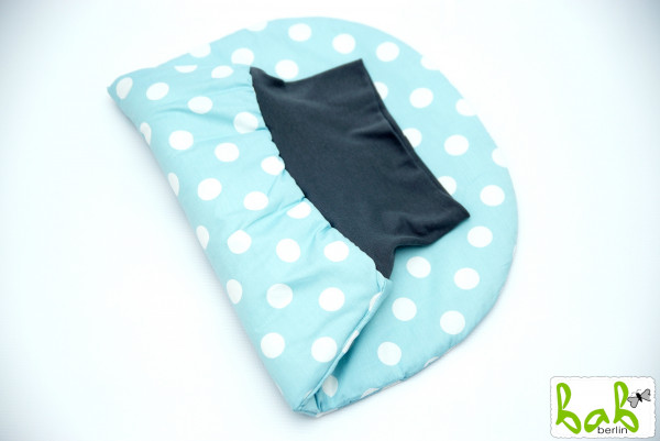 Strampelsack in Hellblau mit Punkten Baby 0-6 Monate Pucksack Schlafsack gefüttert oder ungefüttert