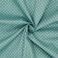 100% Baumwollstoff Meterware Popeline Punkte 2mm Dunkles Mint, ab 0,5 Meter 100% Baumwollstoff Meterware Popeline Punkte 2mm Dunkles Mint, ab 0,5 Meter