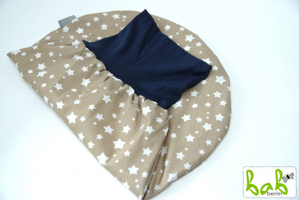 Strampelsack in Beige mit Sternen Baby 0-6 Monate Pucksack Schlafsack gefüttert oder ungefüttert