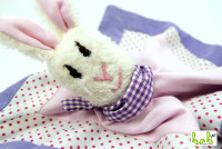 Vorschau: Schmusetuch, Schnuffeltuch, Schnullertuch mit Hasen für Mädchen Vorschau: Schmusetuch, Schnuffeltuch, Schnullertuch mit Hasen für Mädchen