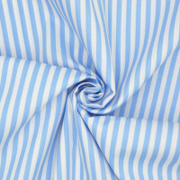 100% Baumwollstoff Meterware Popeline Streifen 5mm breit Hellblau, ab 0,5 Meter 100% Baumwollstoff Meterware Popeline Streifen 5mm breit Hellblau, ab 0,5 Meter