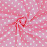 100% Baumwollstoff Meterware Popeline Punkte 8mm groß Rosa, ab 0,5 Meter 100% Baumwollstoff Meterware Popeline Punkte 8mm groß Rosa, ab 0,5 Meter