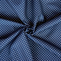 100% Baumwollstoff Meterware Popeline Punkte 2mm Silber auf Dunkelblau, ab 0,5 Meter 100% Baumwollstoff Meterware Popeline Punkte 2mm Silber auf Dunkelblau, ab 0,5 Meter