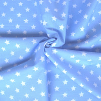 100% Baumwollstoff Meterware Popeline Sterne 2cm Hellblau, ab 0,5 Meter 100% Baumwollstoff Meterware Popeline Sterne 2cm Hellblau, ab 0,5 Meter