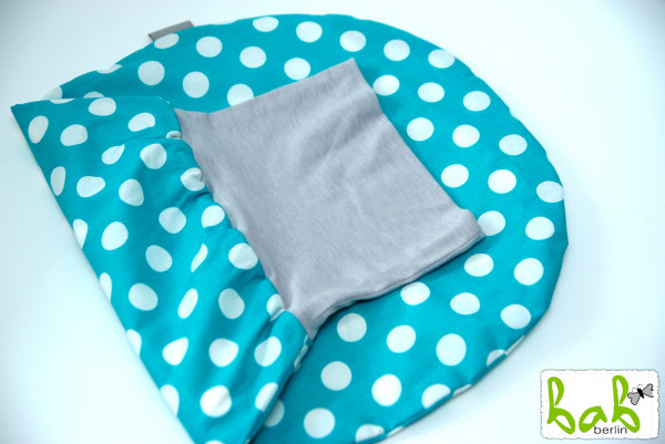 Strampelsack Baby 0-6 Monate Pucksack Schlafsack gefüttert oder ungefüttert in Türkis Punkte
